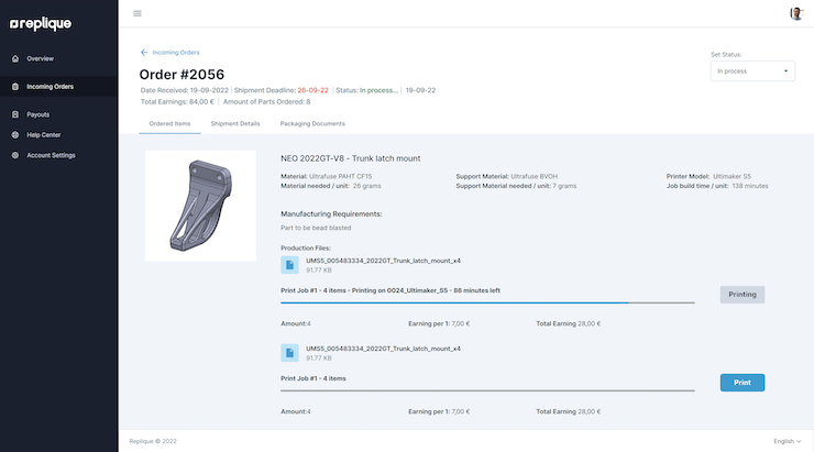 Within the digital inventory, OEMs can choose quality inspections that should be performed on the produced part. - Replique
