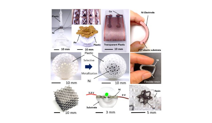 Examples of 3D metal–plastic composites that can be prepared by the new technology - Waseda University