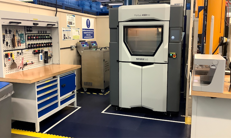 Stratasys Fortus 450mc installed at John Crane's Berkshire facility. - John Crane