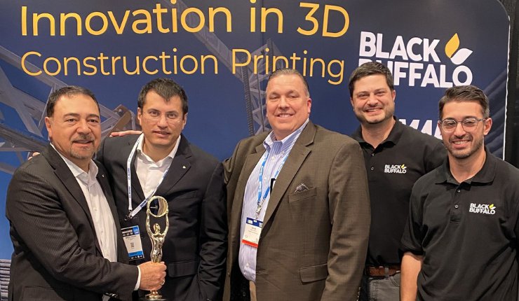 Luigi Di Geso, MAPEI North America's President and CEO; Marco Squinzi, MAPEI Global Co-CEO; Kevin Smith, MAPEI CRS Director of Product Development and Product Management; Peter Cooperman, ...