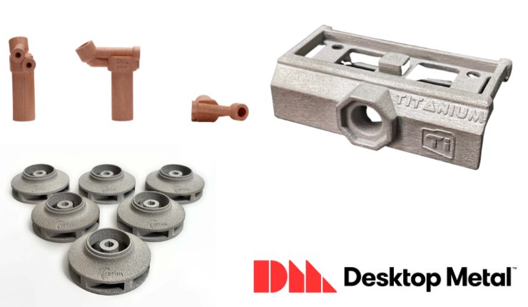 C18150 (top left) Ti64 (top right) 304L (bottom left) - Desktop Metal