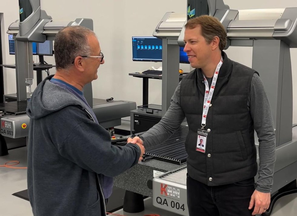 Velo3D CEO Benny Buller and Keselowski Advanced Manufacturing owner and founder Brad Keselowski in the company’s Statesville, NC facility. - Velo3D