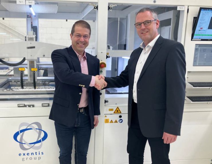 Dr Gereon Heinemann, CEO Exentis Group AG (right),welcoming Eric Bert, newly appointed President Exentis Americas, as part of the Exentis leadership team. - Exentis