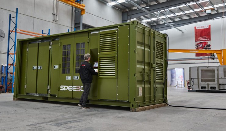 XSPEE3D containerised & deployable metal cold spray 3D printer - SPEE3D