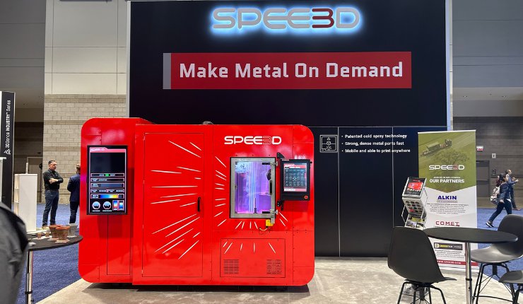 The LightSPEE3D cold spray printer at RAPID + TCT 2023 in Chicago