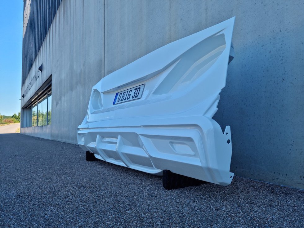 Light carrier for motorhome rear 3D printed with Q.Big 3D