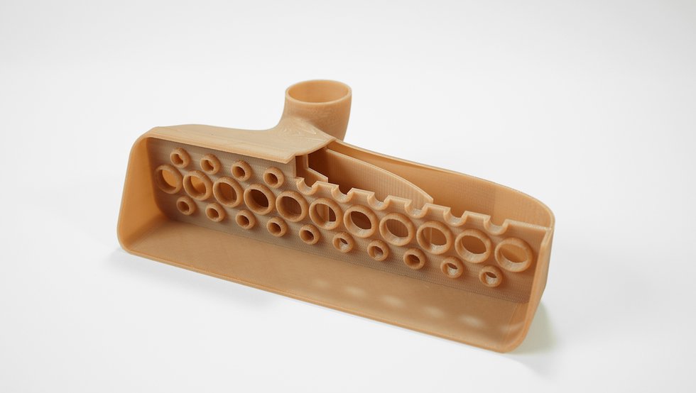 HVAC duct printed with new VICTREX AM 200 material for FDM - Stratasys