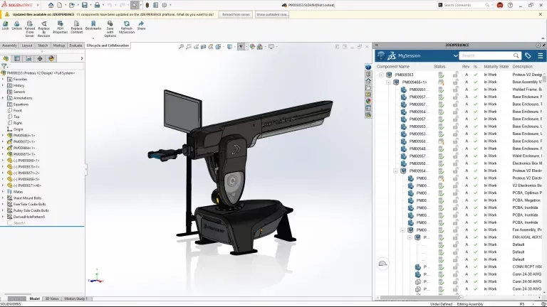 SOLIDWORKS 2025 real-time notifications - Dassault Systèmes