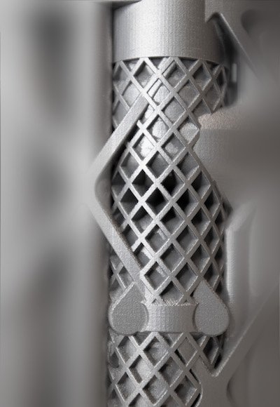 EOS customer flow module component additive manufactured with EOS NickelAlloy IN718 API material. - EOS