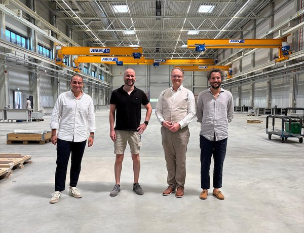 Pictured from left to right: Francesco De Stefano, CEO of Caracol, Ludwig Weber, Managing Director at Weber, Dr. Markus Weber, Managing Director at Weber, and Paolo Cassis COO of Caracol. ...