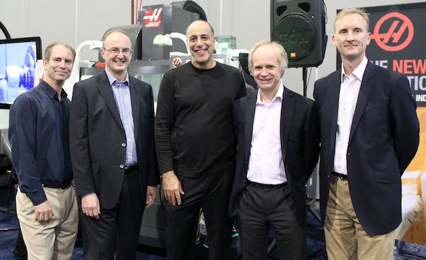 Autodesk Delcam Acquisition      Carl Bass, President and Chief Executive Officer of Autodesk (centre) with (left to right) Glenn McMinn, President, Delcam North America; Clive Martell, Ch...