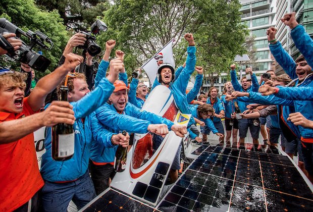 Nuna7 wins World Solar Challenge      The Nuon Solar Team, which used Somos NeXt materials, after winning the World Solar Challenge 2013. - Photo: Hans-Peter van Velthoven