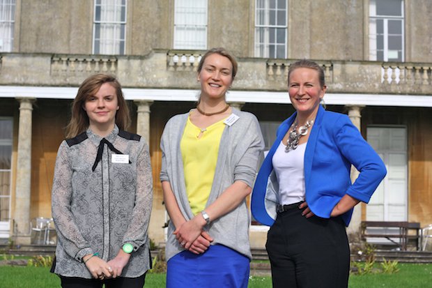 From left: Chloe Meineck, designer of the Music Memory Box; and Doddl cutlery set creators, sisters Catherine Dodd and Rosie Phelps.