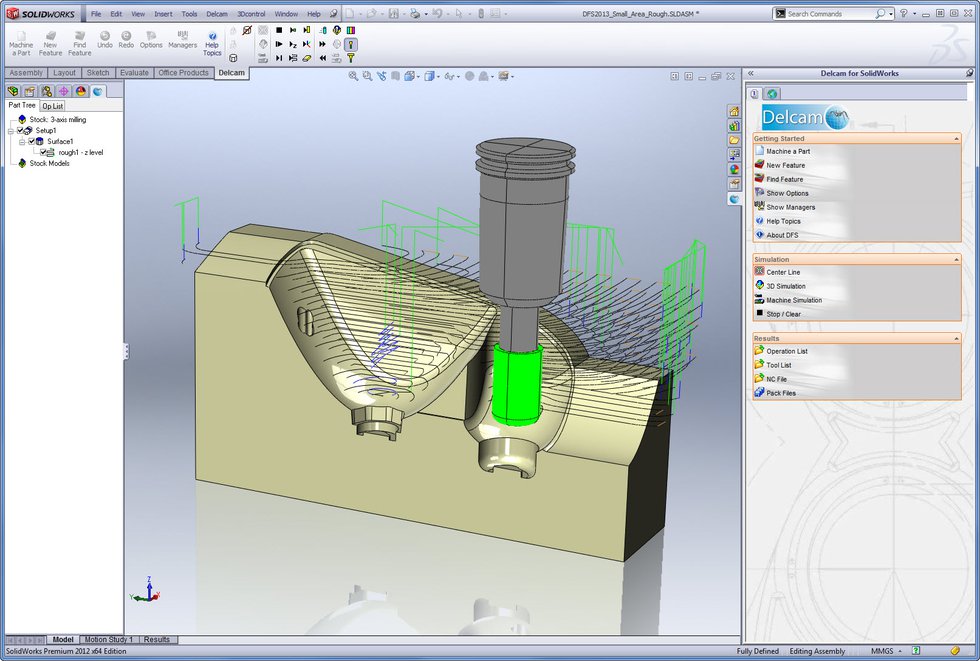 Delcam for Solidworks 2013      SolidWorks 2013 in action.