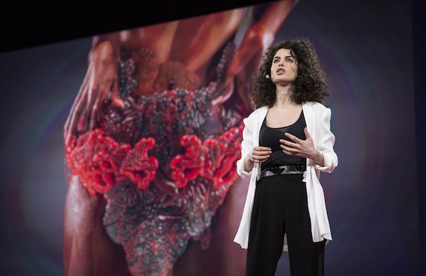 Neri Oxman’s TED Talk reveals Stratasys 3D printed wearable.