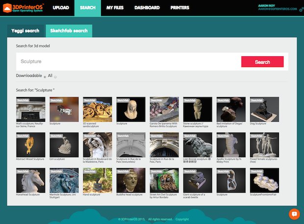 3DPrinterOS gives users access to Sketchfab database.
