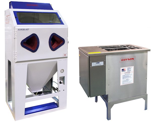 Guyson Euroblast and 'Kerry' branded finishing machines.