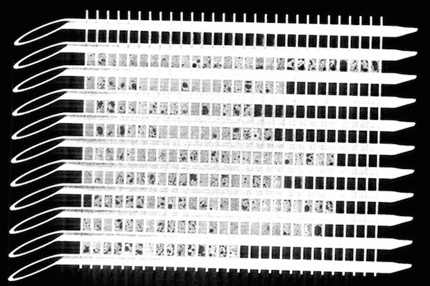 Heat Exchanger with trapped powder in cavities.