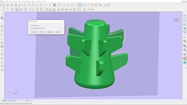 New PowerShape 2017 spun profile.