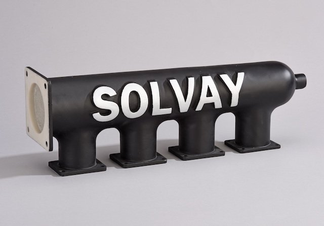 Solvay Sinterline Plenum      Solvay's 3D printed Sinterline Plenum which featured in the Polimotor 2 engine