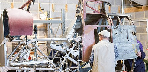 Hawker Typhoon                Engineers working on the Hawker Typhoon - Renishaw