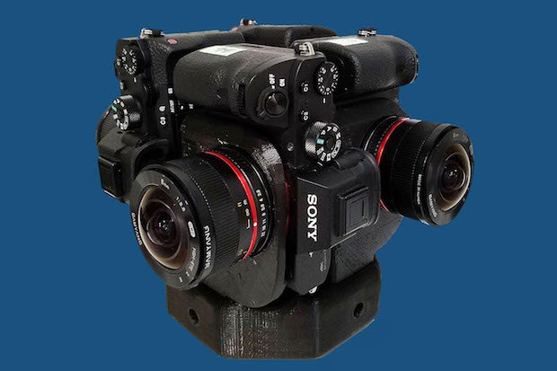 Sony a7S II cameras on Sumo360 rig      The Sumo360 mount stationing four Sony a7S II cameras. - Sumo