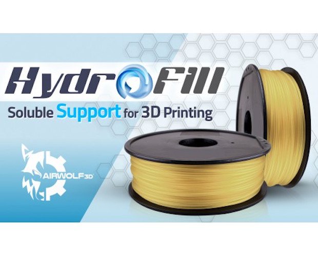 HydroFill Water-Soluble Support material      Designed to be used with any brand of compatible FFF 3D printer, the new filament can withstand high temperatures, before strongly bonding wit...