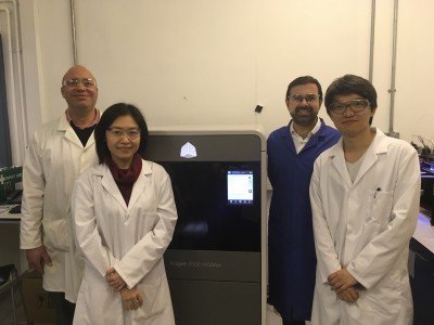 Bath Uni membrane study                From left to right: Dr Darrell Patterson; Research Associates, Yen Chua & Nicholas Low; and Professor Davide Mattia. - Bath University