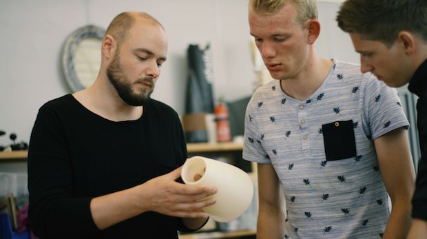 Inholland Uni rocket Ultimaker      Martin Kampinga holds a 3D-printed part for one of Inholland's rockets