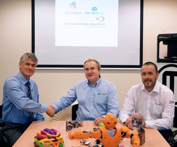 Tri-Tech 3D Stanford Marsh Group      From left to right: Jonathan Marsh, Stanford Marsh; Paul Webber, Tri-Tech 3D; and Adrian Painter, Stanford Marsh.