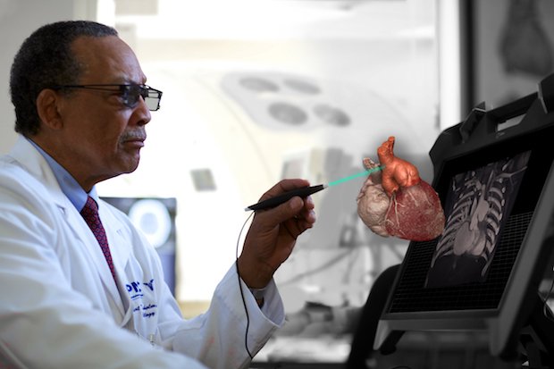 EchoPixel medical software VR      A doctor examines a congenital heart defect in virtual reality. This is an anatomy example that could be printed prior to surgery.