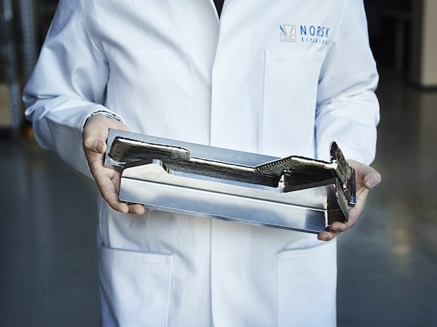 Norsk Titanium Boeing 787      A 3D printed structural titanium component made with Norsk's proprietary Rapid Plasma Deposition (RPD) process.