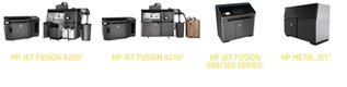 An example of our product lines for sales and service bureau use – HP, Shining 3D, Ultimaker.  30 HP Jet Fusion printers, EOS metal printers, and many others.