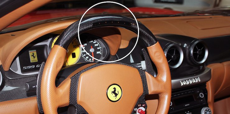 Ferrari 599 steering wheel diodes cover produced on the Zortrax Inkspire.