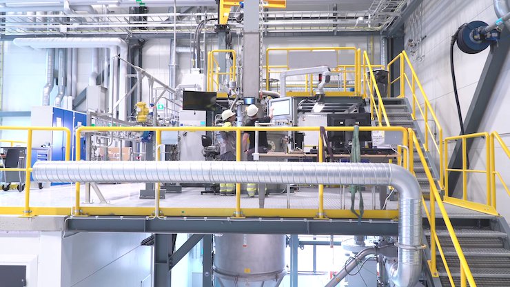 Inside Sandvik's titanium powder plant in Sandviken, Sweden.
