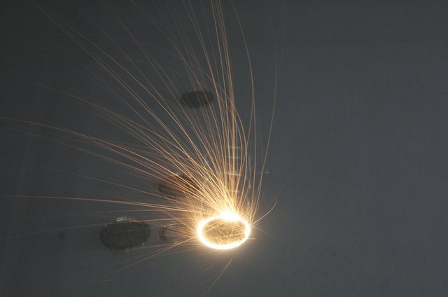 Laser melting circular parts darker