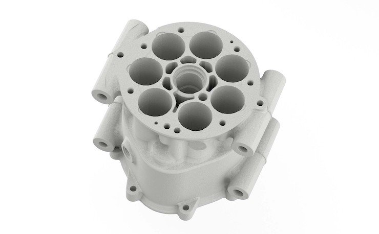 Internal Combustion Block 3D printed in nickel alloy IN625.