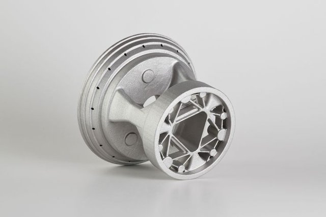 Wheel carrier 3D printed in EOS Aluminium Al2139 AM (Source: EOS)