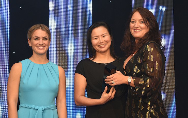 Professor Wai Yee Yeong accepting the first TCT Women in 3D Printing Innovator Award in 2019