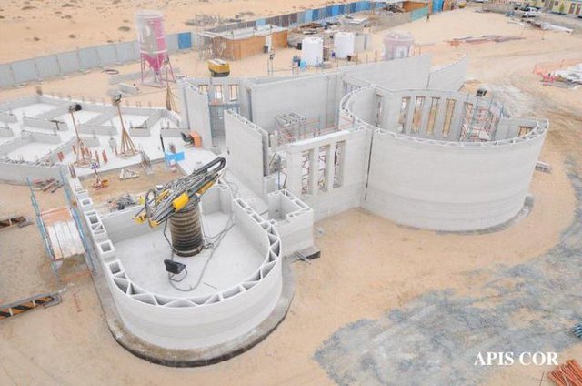 Guinness World Record holding 3D printed building from Apis Cor in Dubai during its construction