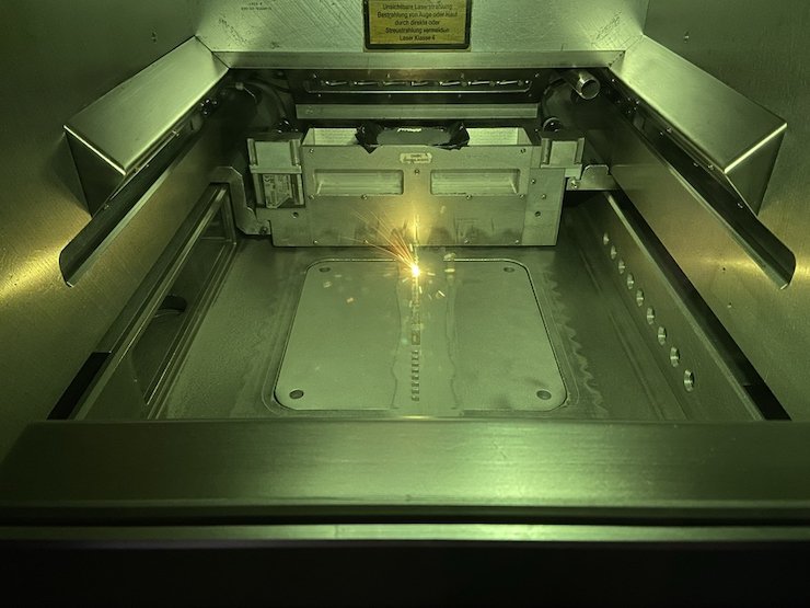 The steel alloy being printed at Paderborn University
