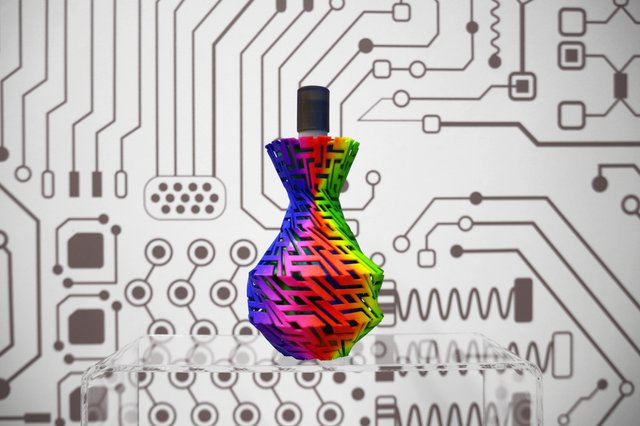Perfume bottle prototype produced in full colour on a Mimaki 3D printer