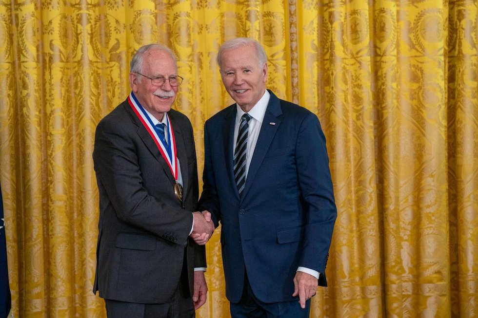 Chuck Hull with President Joseph Biden at a ceremony held at The White House