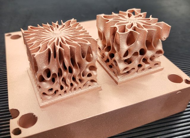 Pure copper 3D printed heat sink