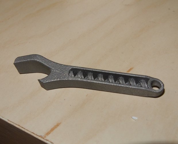 Liverpool University donated this 3D printed titanium spanner to the maker night 