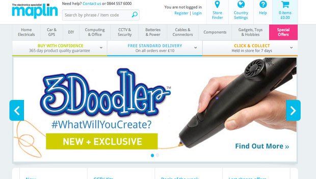 3Doodler available at Maplin
