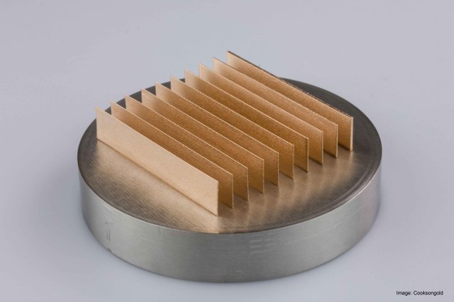 DMLS Strip Samples by Cooksongold. Strips range in thickness from 0.25mm   to 1mm.