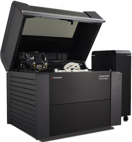 The Objet500 Connex1 Multi-material 3D Printer improves throughput by doubling material capacity and increasing unattended run time.jpg