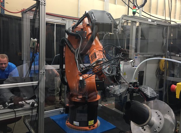 Robotic Composite 3D Demonstrator in action at Stratasys HQ.JPG