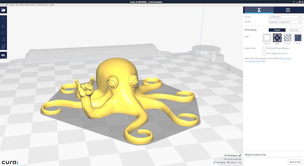 Aleph LulzBot Cura 2 software programme